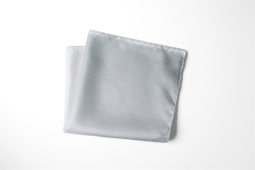 Herren Einstecktuch aus Satin - Einstecktuch uni Einstecktücher in Größe 30 x 30 cm - 100% Mikrofaser - hellgrau