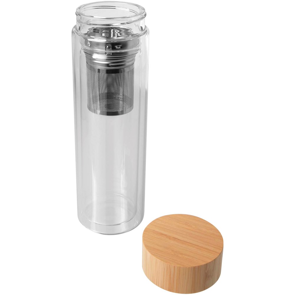 Bailey 400 ml Flasche aus Borosilikatglas mit Infuser und Bambusdeckel