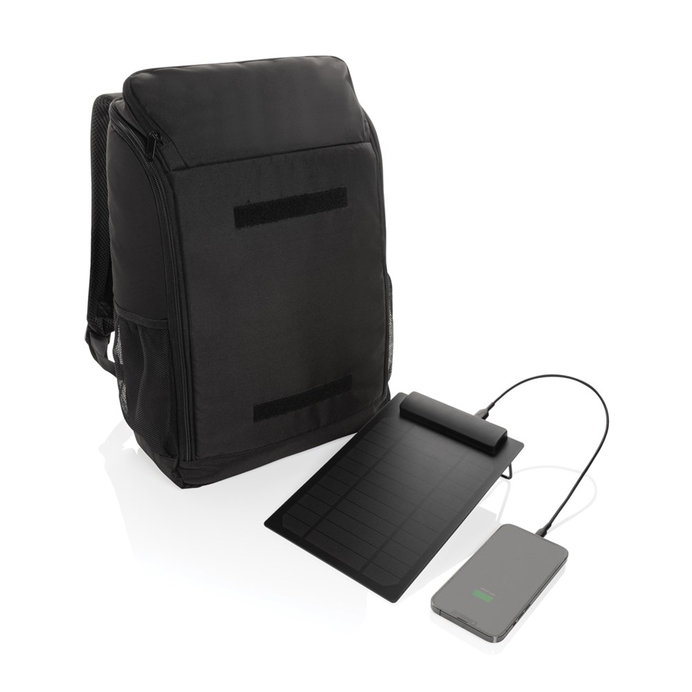 Pedro AWARE™ RPET Deluxe Rucksack mit 5W Solar Panel Pedro AWARE™ RPET Deluxe Rucksack mit 5W Solar Panel