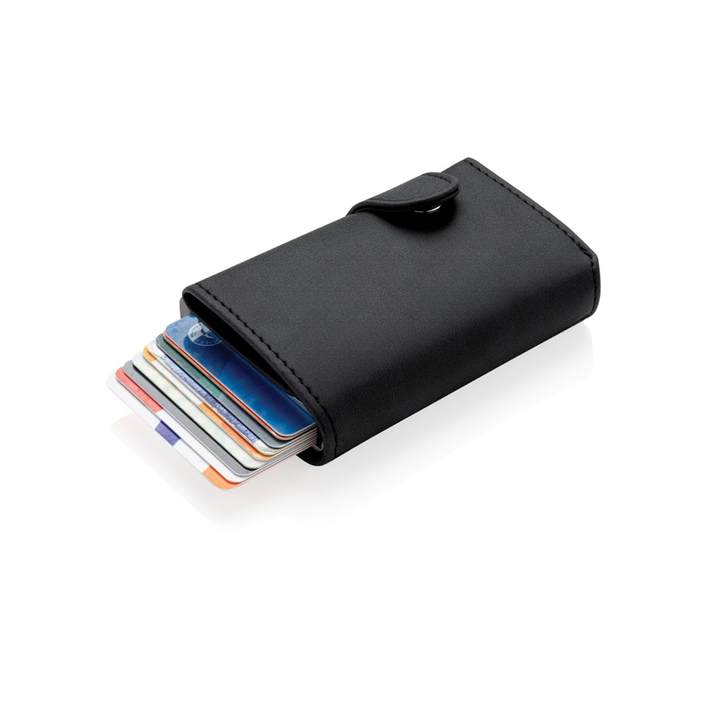 Aluminium RFID Kartenhalter mit PU-Börse Aluminium RFID Kartenhalter mit PU-Börse