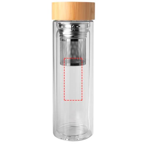Bailey 400 ml Flasche aus Borosilikatglas mit Infuser und Bambusdeckel