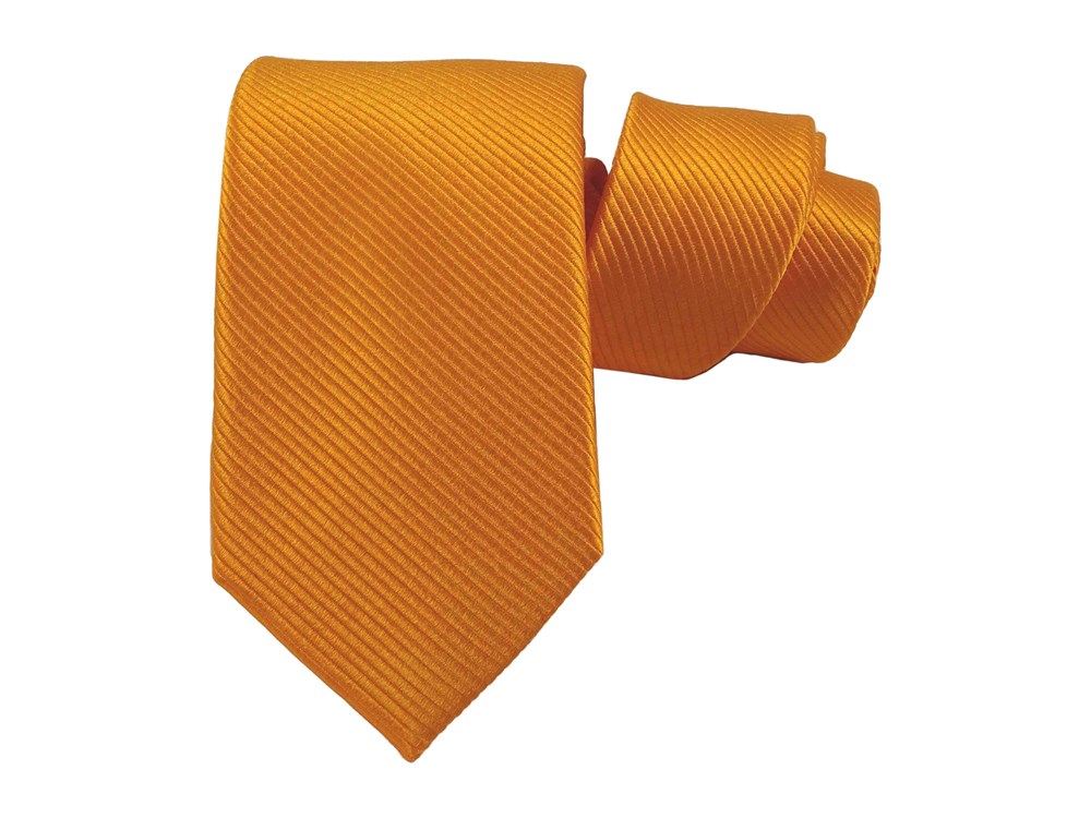 Krawatte für Herren aus 100% Seide - handgefertigt in Italien - 150 x 7 cm - orange