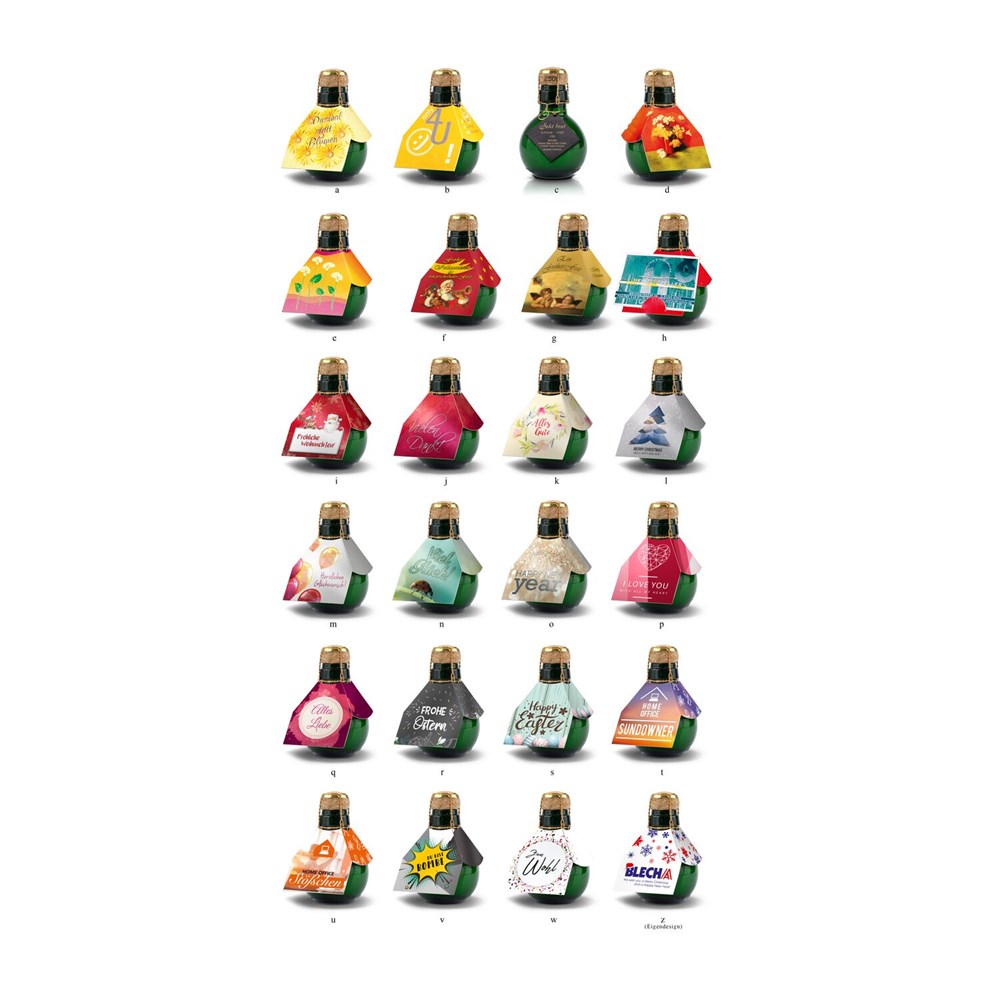 Kleinste Sektflasche der Welt! Diesmal statt Blumen - Inklusive Geschenkkarton in Gelb, 125 ml
