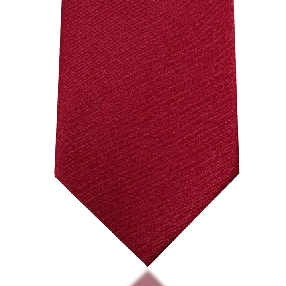 Krawatte mit Gummizug - Sicherheitskrawatte - Bereits gebundene Krawatten im Satin Finish - 51 x 7 cm - bordeaux