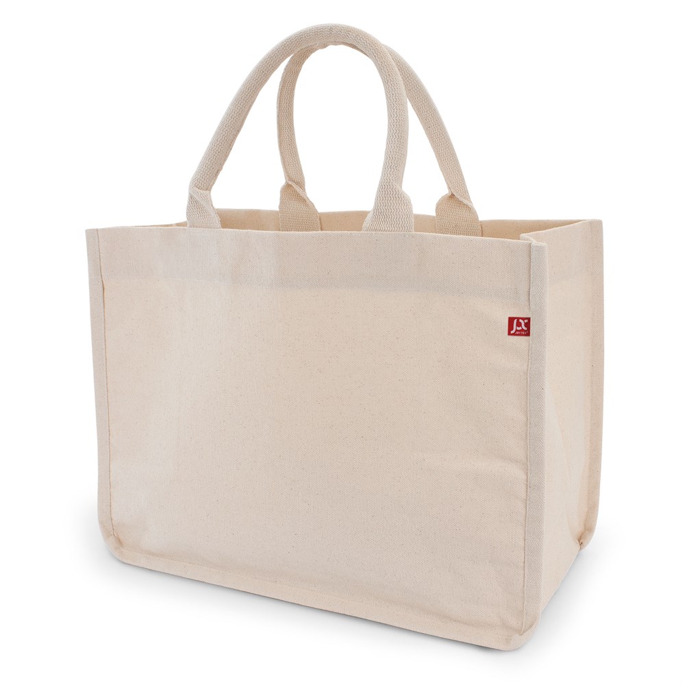 BAMBERG - Baumwolltasche mit Boden-, Seitenfalten und gerollten Henkeln
