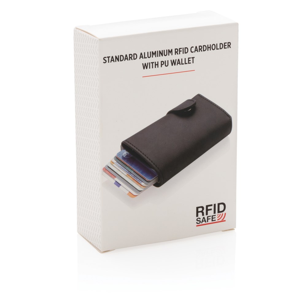 Aluminium RFID Kartenhalter mit PU-Börse Aluminium RFID Kartenhalter mit PU-Börse