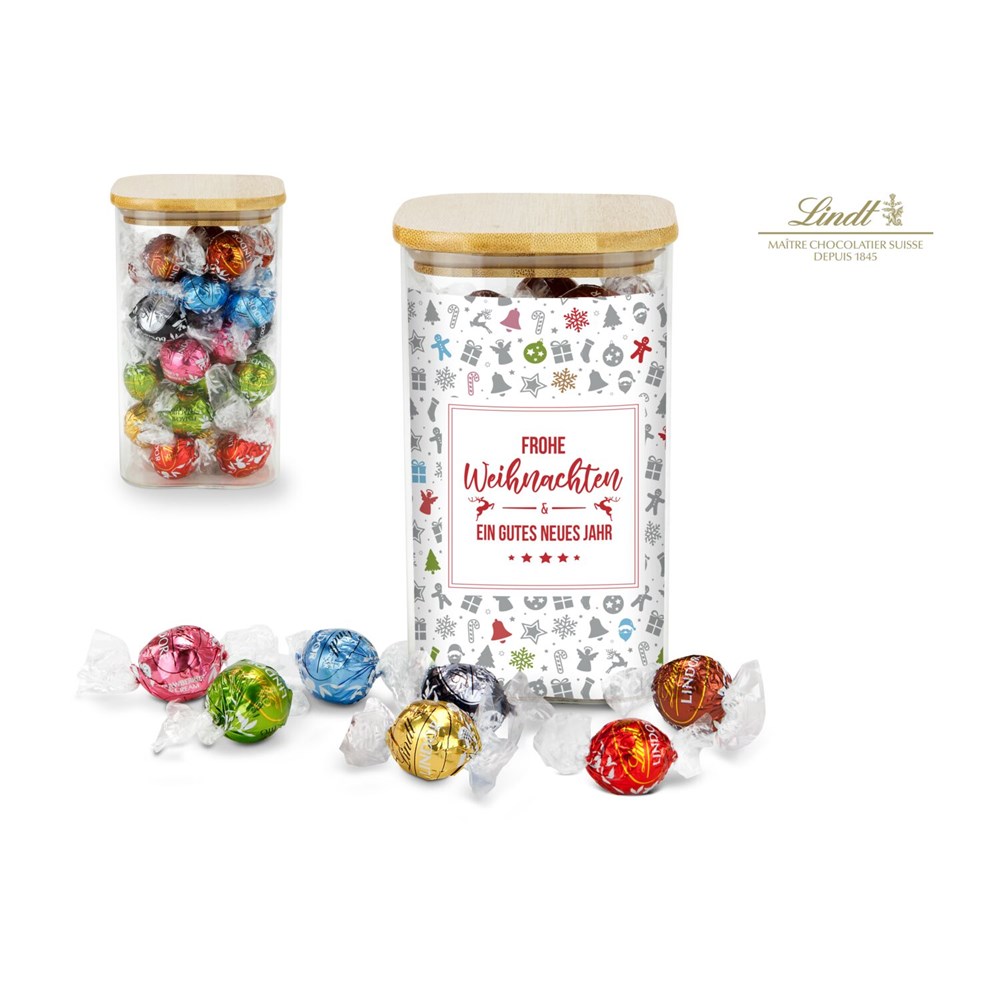 Lindor Team-Glas Frohe Weihnachten mit 35 Lindt Lindorkugeln Lindor Team-Glas Frohe Weihnachten mit 35 Lindt Lindorkugeln
