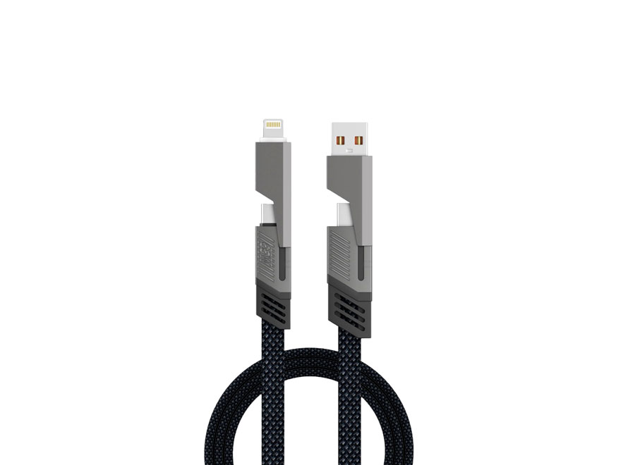 Universelles 4-in-1-Kabel 'Orlando', 1m, anthrazitgrau