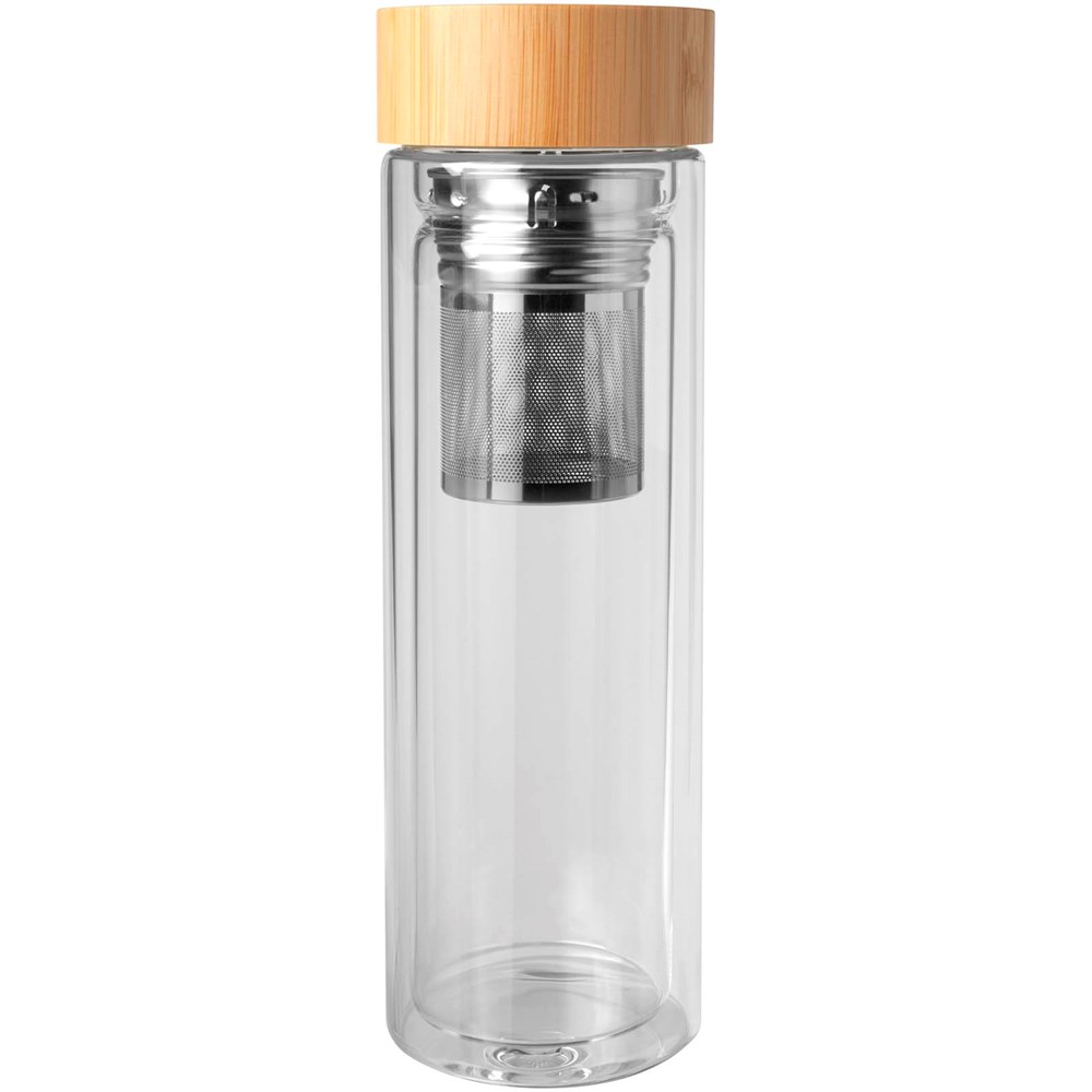Bailey 400 ml Flasche aus Borosilikatglas mit Infuser und Bambusdeckel