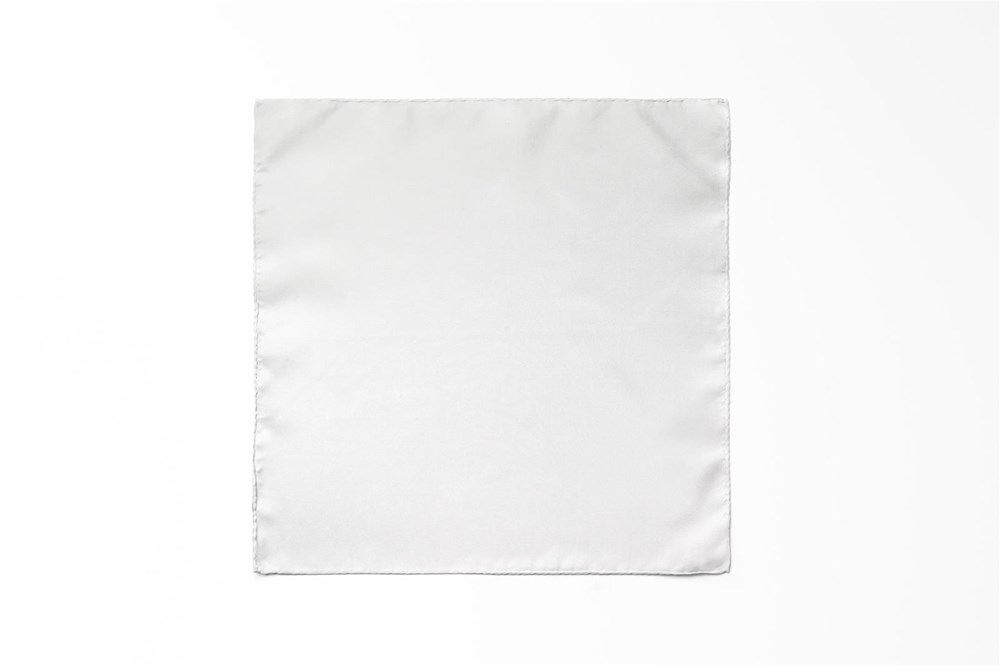 Herren Einstecktuch aus Satin - Einstecktuch uni Einstecktücher in Größe 30 x 30 cm - 100% Mikrofaser - Weiß