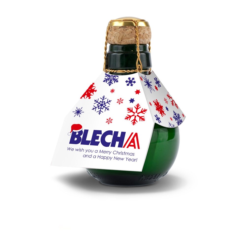 Kleinste Sektflasche der Welt! Diesmal statt Blumen - Inklusive Geschenkkarton in Gelb, 125 ml