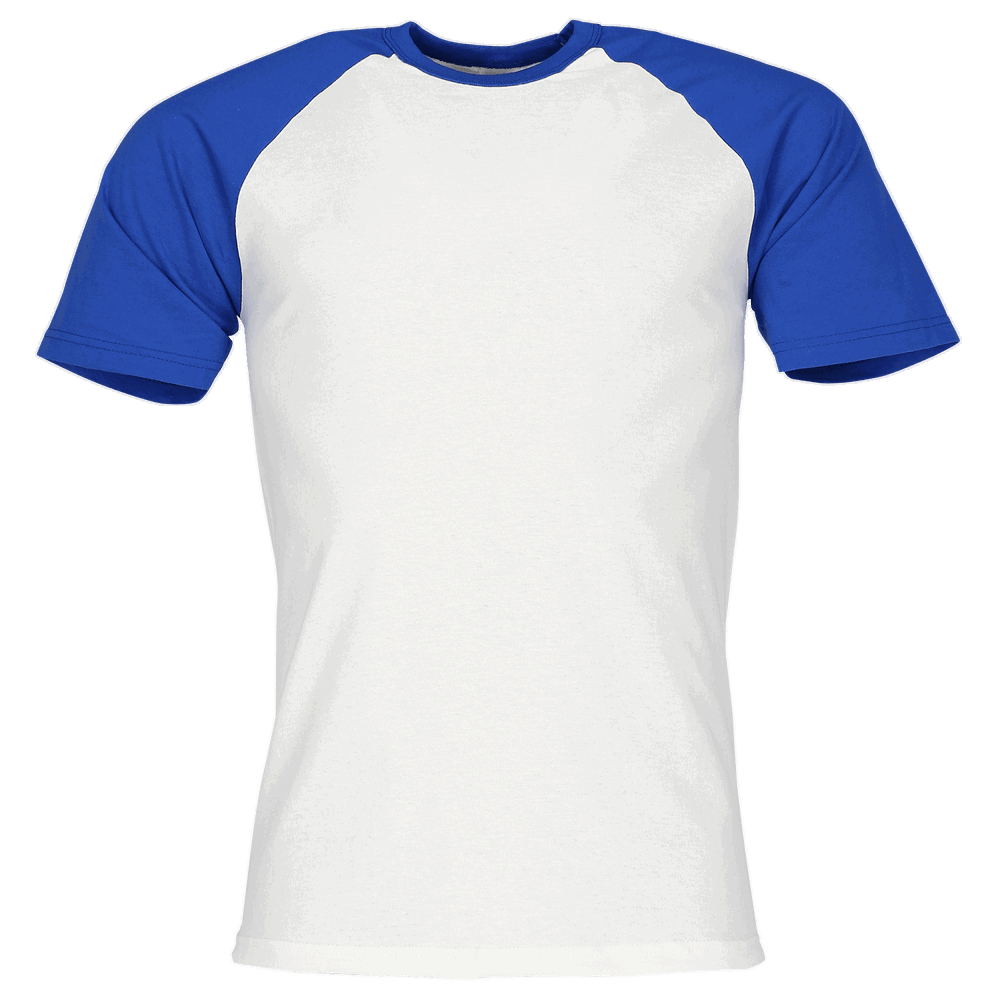 610260 - Valueweight Short Sleeve Baseball T-Shirt, weiß/royal, L