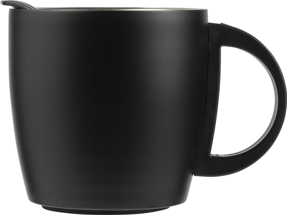 Doppelwandiger Kaffeebecher aus Edelstahl (350 ml) Rania - schwarz