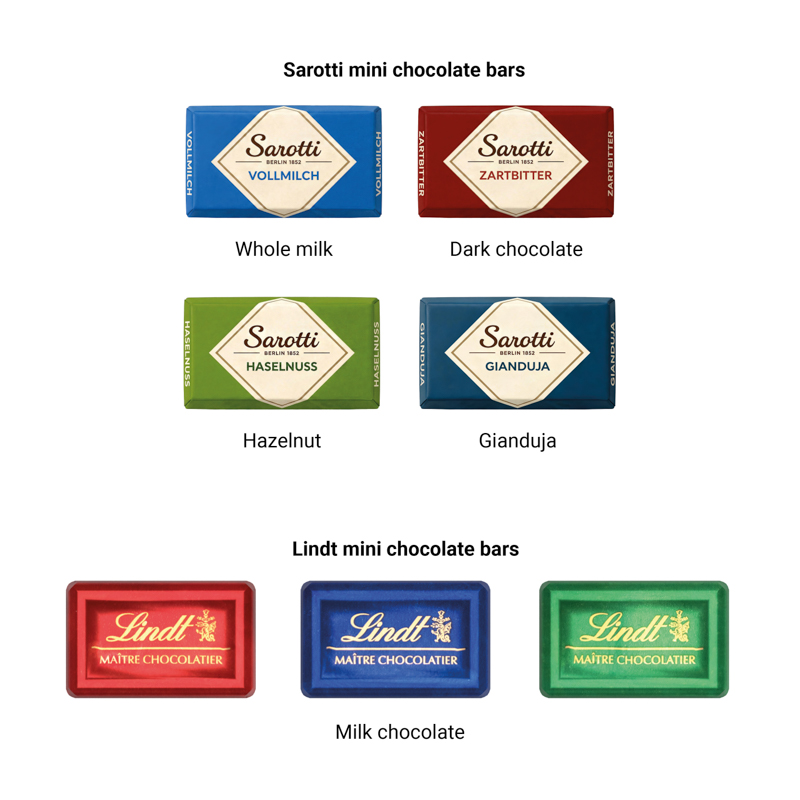 Premium Tisch Adventskalender Flip Cover Querformat Lindt Schokotäfelchen