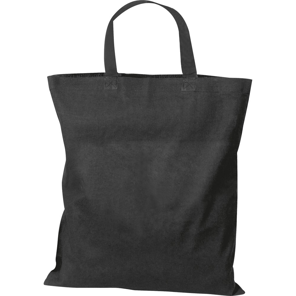 Baumwolltasche mit kurzen Henkeln - schwarz