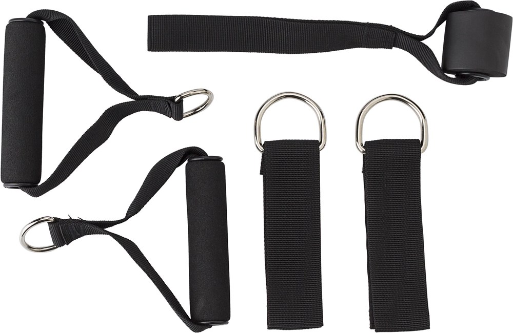 Set aus fünf Fitness-Gummibändern aus Polyester (210D) mit Kordelzug Josephine