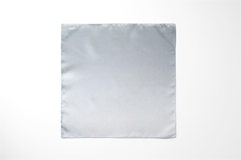 Herren Einstecktuch aus Satin - Einstecktuch uni Einstecktücher in Größe 30 x 30 cm - 100% Mikrofaser - hellgrau