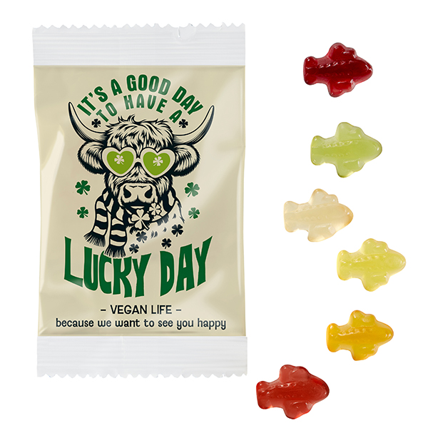 VEGANE Fruchtgummi STANDARD-Formen 15 g im kompostierbaren Tütchen, Flugzeuge