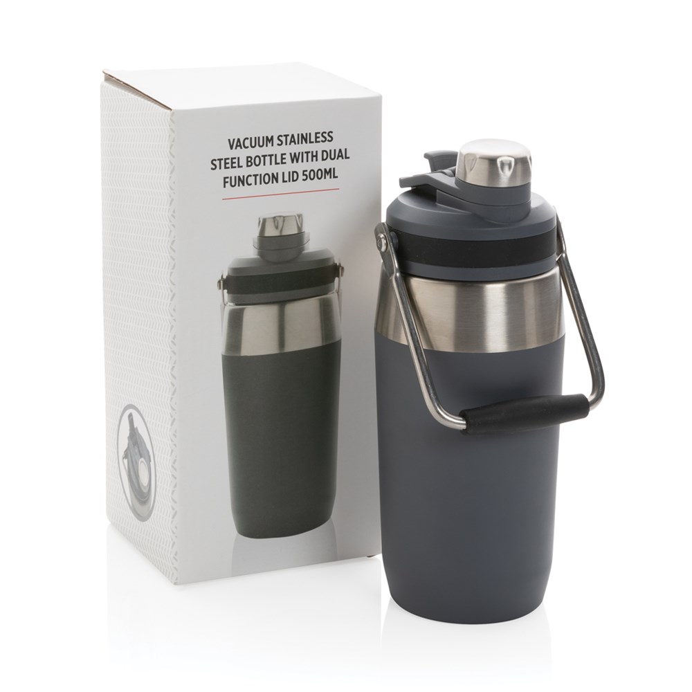 500ml Vakuum StainlessSteel Flasche mit Dual-Deckel-Funktion