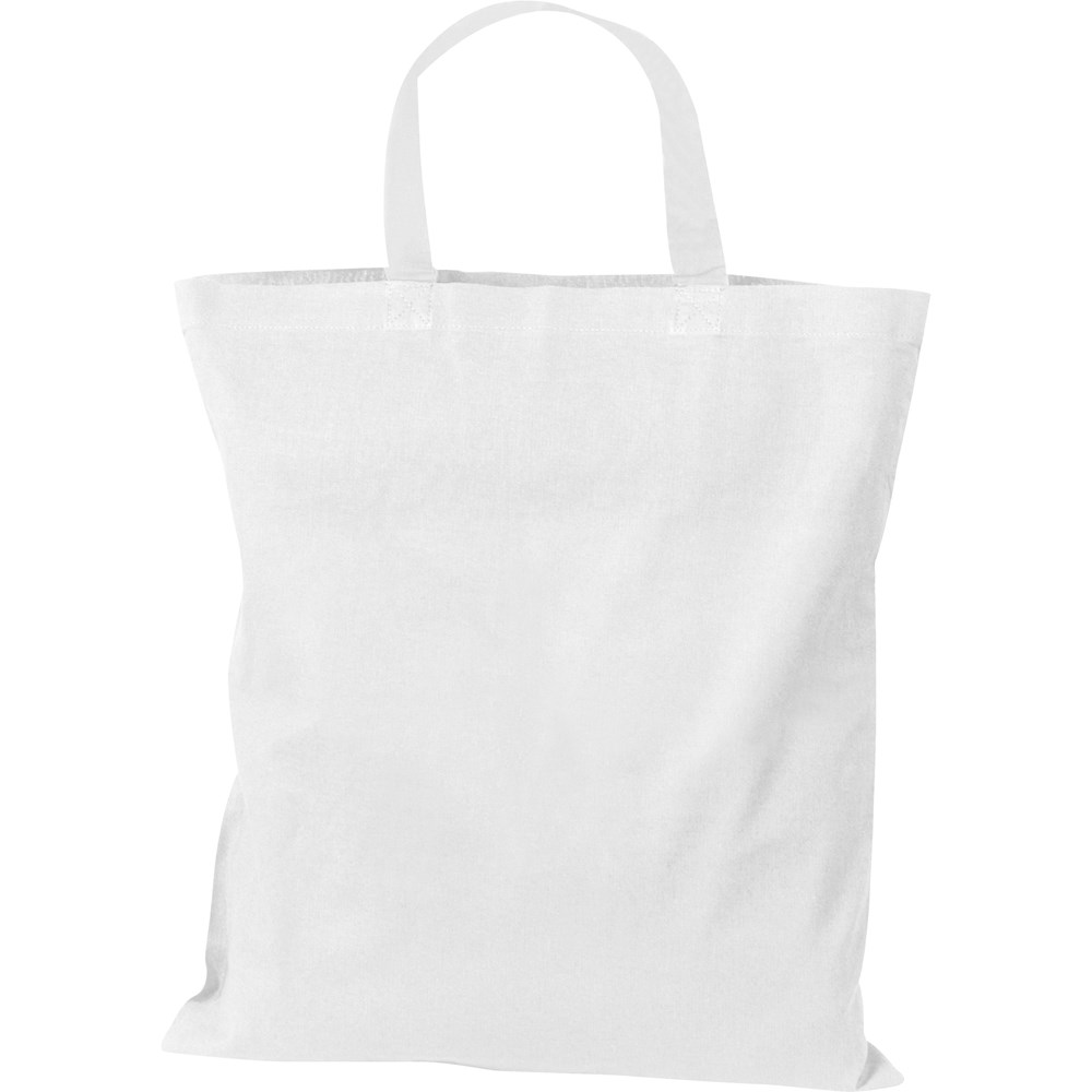 Baumwolltasche mit kurzen Henkeln - Weiß